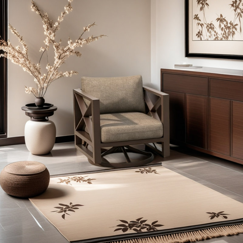 Fauteuil à bascule pivotant d'extérieur avec coussins, chaise longue de patio