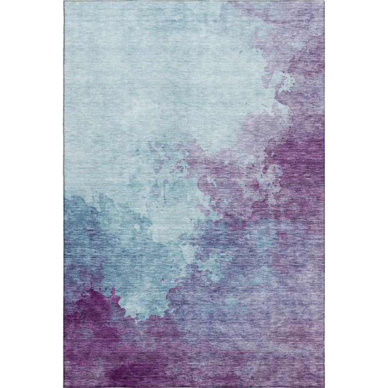 Premium Machine Washable Ducote AMF1138 Watercolors Rug, Rectangle 10 pi x 14 pi