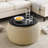 Round Storage Ottoman, 2 in 1 Function, Work as End table and Ottoman-1403322077