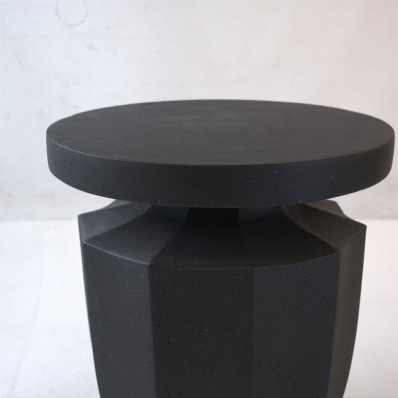 Table d'appoint en marbre 18,1 "pour l'extérieur, Noir