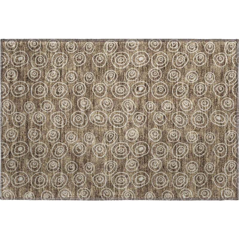 Tapis brun Prisco lavable à la machine de qualité supérieure, Rectangle 1 pi 8 po x 2 pi 6 po