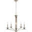 Lustre empire 5 lumières, élégant luminaire suspendu de style bougie pour les intérieurs traditionnels et transitionnels