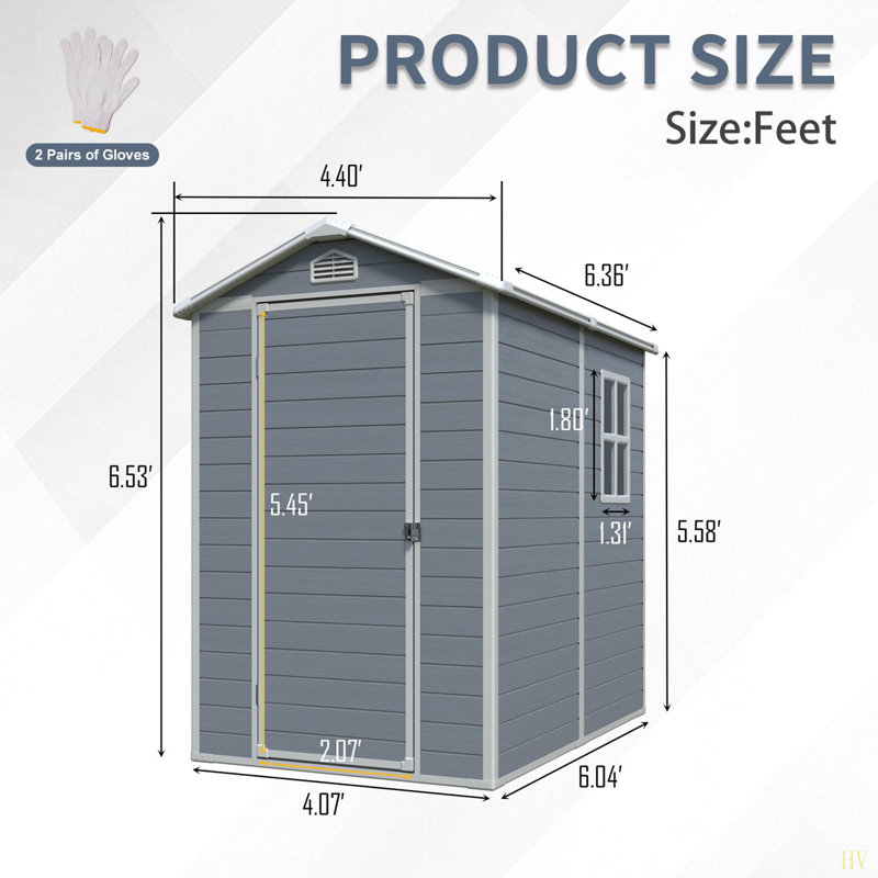 Ensemble de remise d'extérieur en résine 4X6ft - parfait pour ranger des meubles de patio