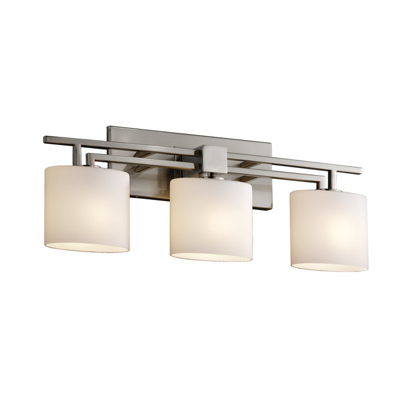 Kip 3 - Light Dimmable Vanity Light, Weave, Brushed Nickel