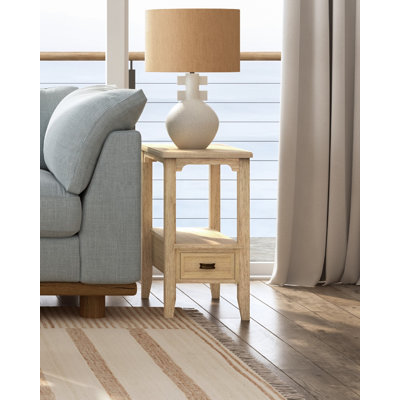 Euguene Textured Wood End Table