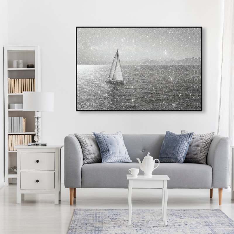 Edge Of Silence Print by Oliver Gal, 31"H x 46"W, Black Floater Frame