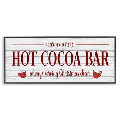 «Hot Cocoa Bar Winter Beverage» encadré sur bois par Natalie Carpentieri, impression