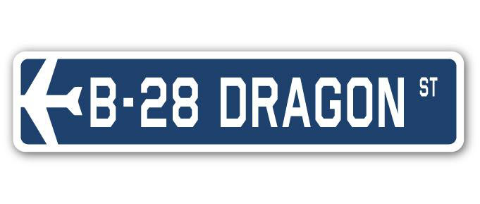 Plaque de rue militaire en aluminium Andes B-28 Dragon Air Force, H 8 po x l 36 po x P 1 po