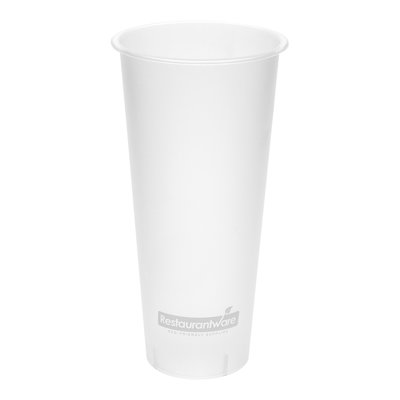 Restaurantware-Bev Tek 24 Ounce Frosted Plastic Cups, 100 Disposable Drink Cups - Lids Sold Separately, Serve Hot or Cold Beverages, Clear Plastic Party Cup, For Stadiums or Weddings,