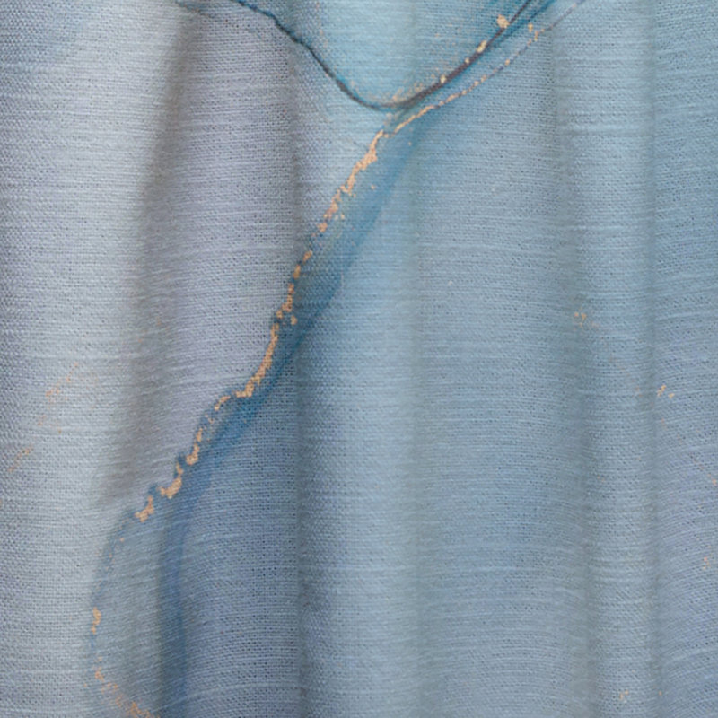 Bleu et gris luxe abstrait Art fluide IV - Rideau géométrique - Velours obscurcissant - 1 panneau, L 52 po x L 90 po