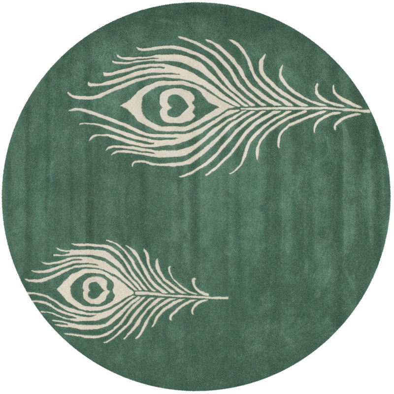Nonia Hand Tufted Wool And Viscose Rug, Round 6'