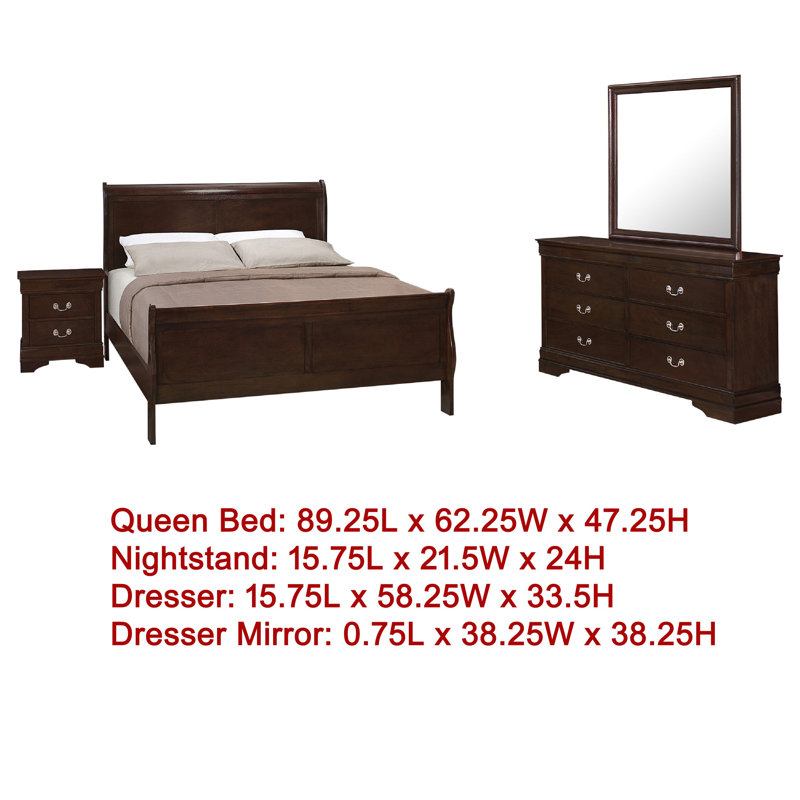 Chambre à coucher 4 pièces Nim, Queen
