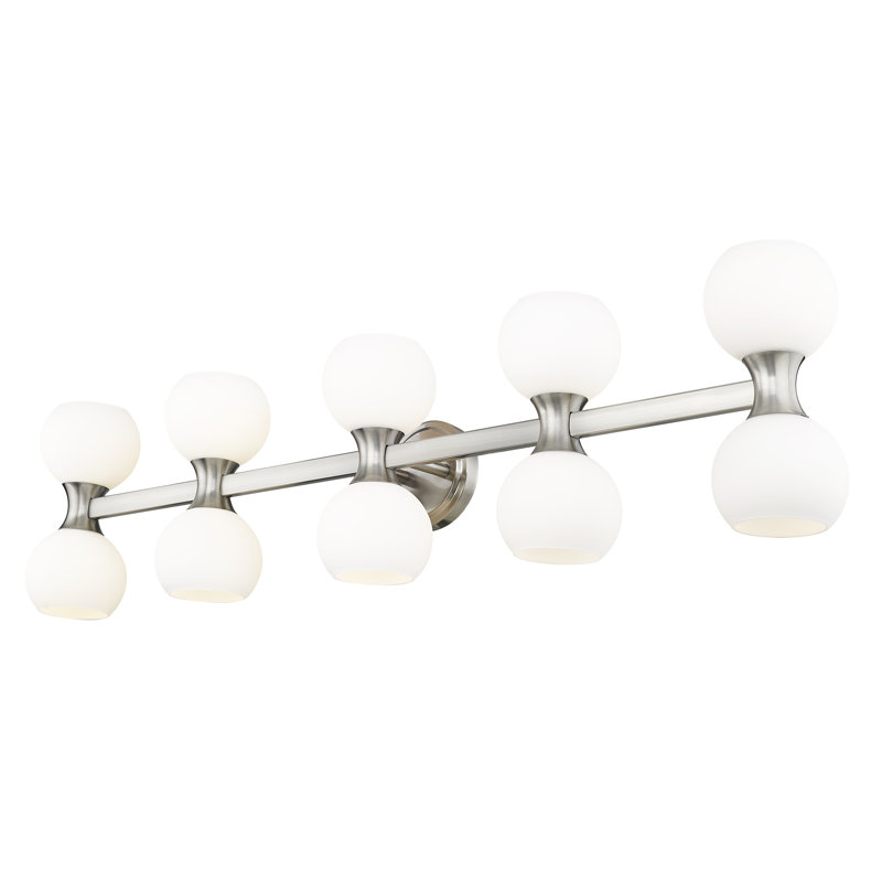 Éclairage pour meuble-lavabo à intensité variable 10 lumières Alvina, Nickel brossé