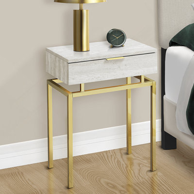 Table d'appoint polyvalente avec tiroir de rangement, pouvant servir de table d'appoint, de bout ou de table de chevet pour le salon et la chambre à coucher, avec un design contemporain
