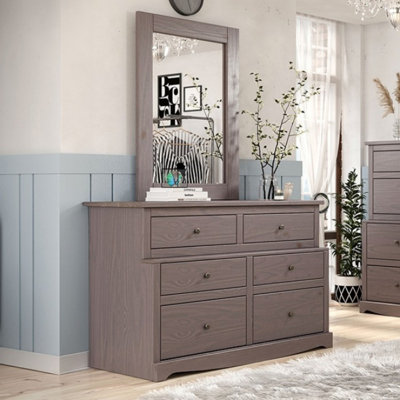 Commode 6 tiroirs avec miroir Burch