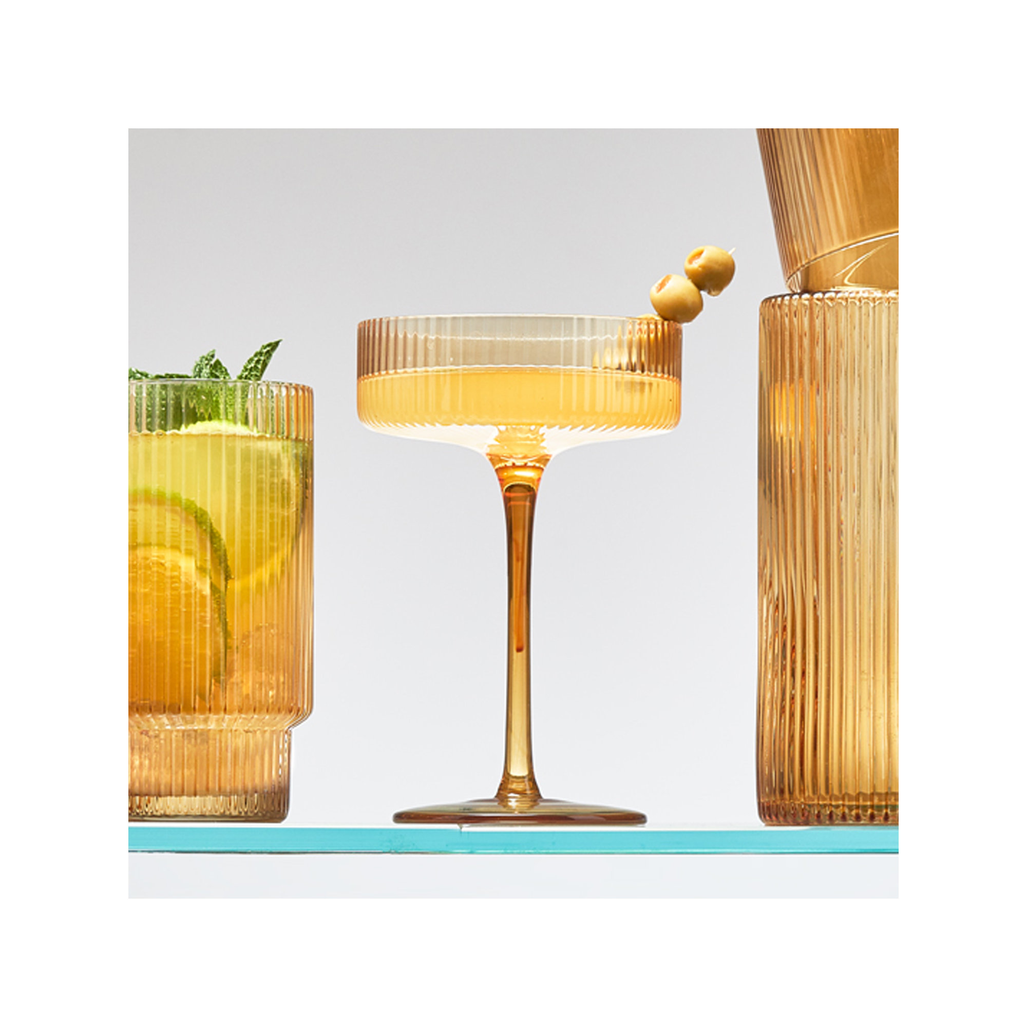 Harmon 10oz. Crystal Coupe Set, Amber