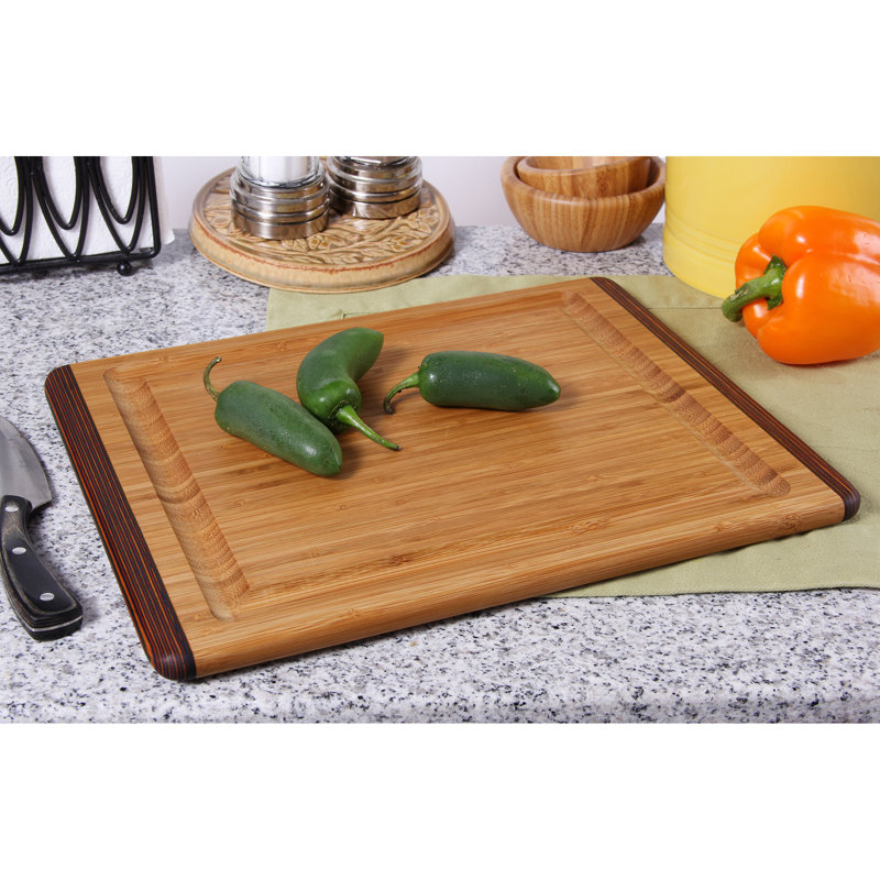 Cutting Boards,Large Bamboo Chopping Board, Built-In 3 Compartments And Juice Grooves, Charcuterie Board For Kitchen Counter Meat (Butcher