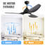 Ventilateur de plafond 52 pouces avec lumière et télécommande à 6 vitesses 3 pales de ventilateur en ABS noir pour patio Bredoom-1537685389-1537685391