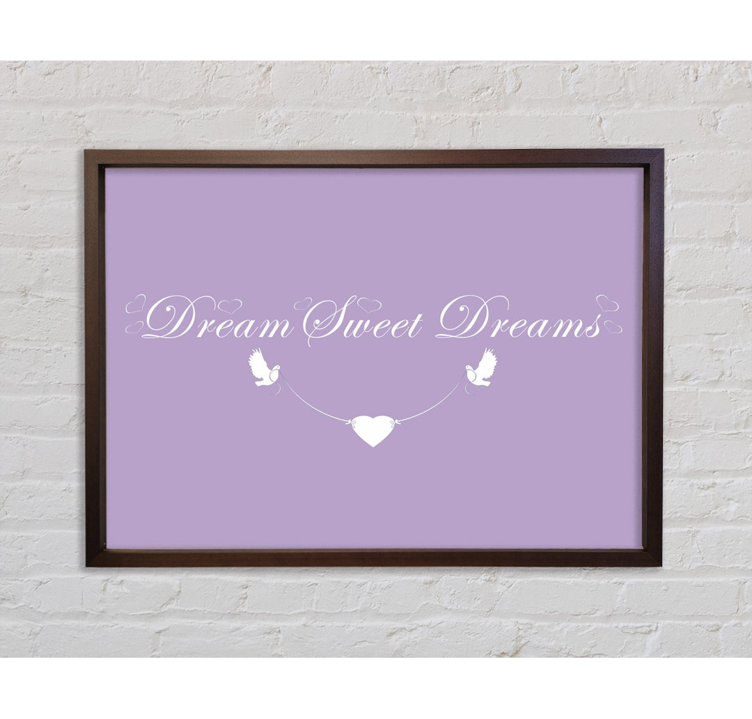 Kinderzimmer Zitat Dream Sweet Dreams Lilac Gerahmter Druck