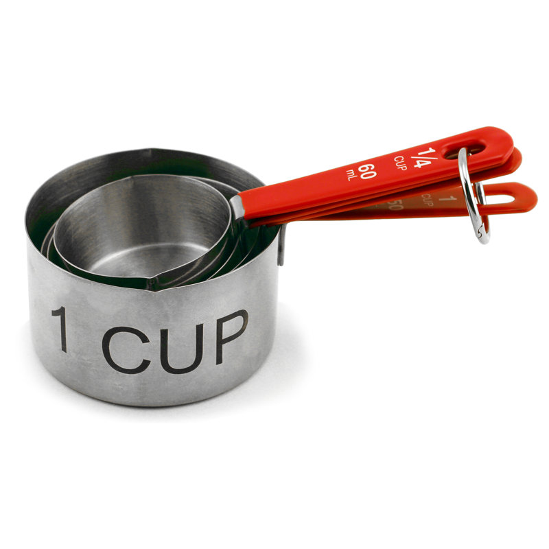 BergHOFF Essentials 7Pc Stainless Steel Bake Set: 3Pc Whisk Set and 4Pc Measuring Cup Set