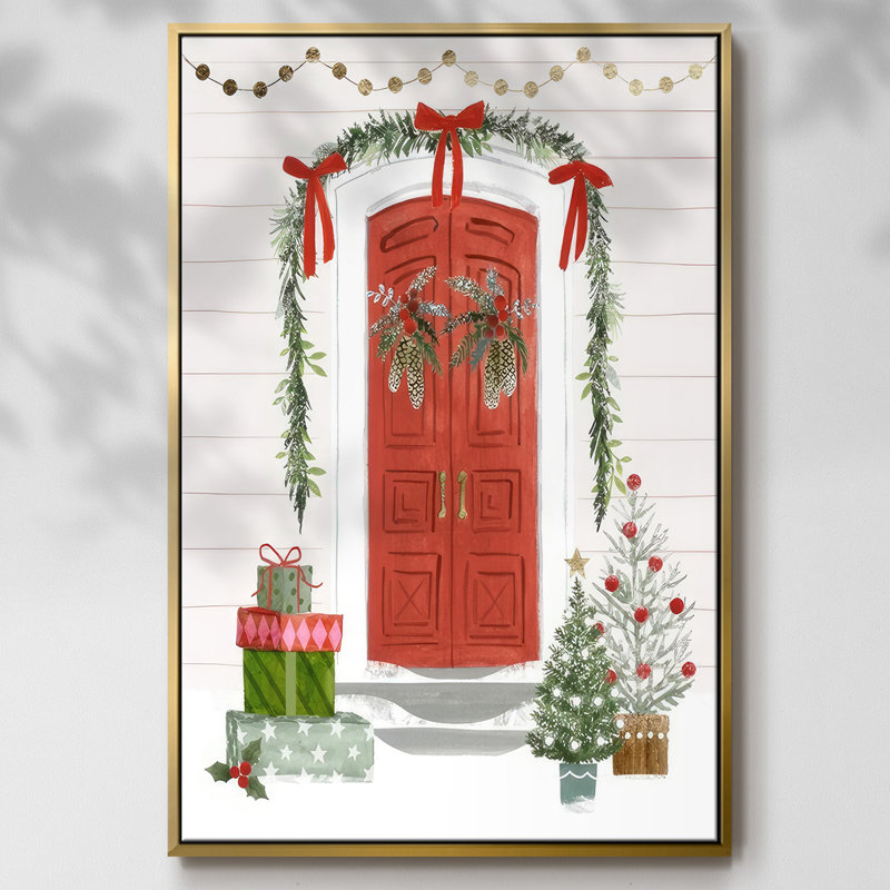 Porte d'entrée festive II, H 25 po x l 17 po x P 1,5 po, Or