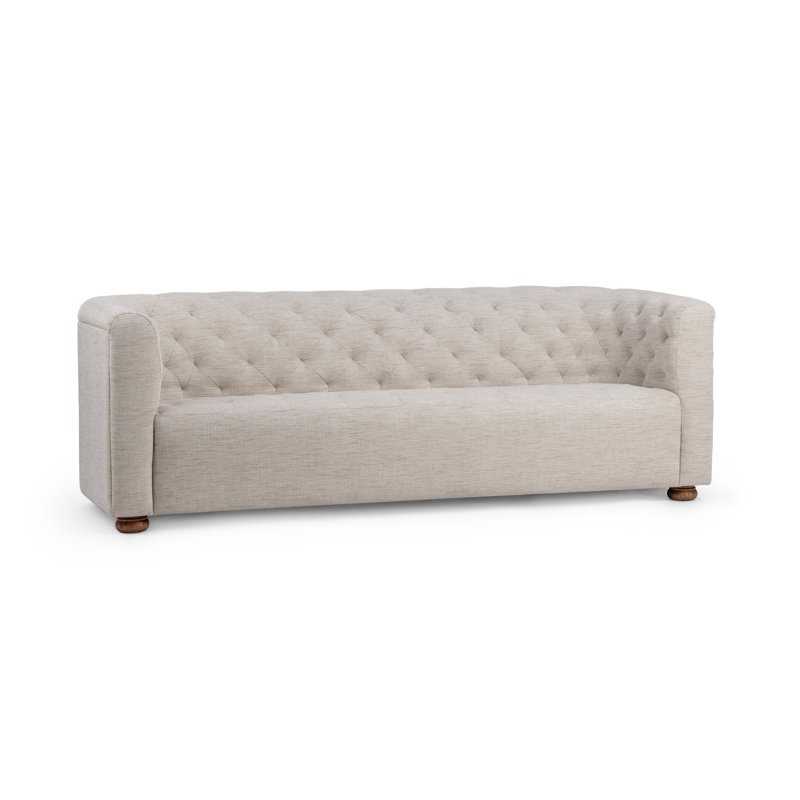 Orville Upholstered Sofa, Beige Polyester Blend