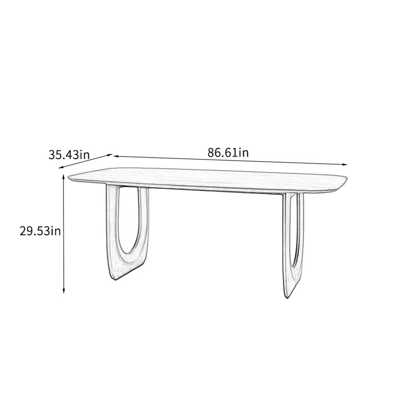 Table de salle à manger Mid-Century moderne en noyer., H 29,53 po x L 86,61 po x l 35,43 po