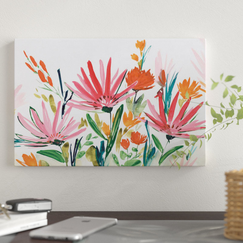 « rose », impression sur toile, H 8 po x l 12 po x P 0,75 po, Toile tendue