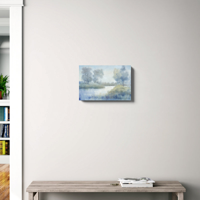 «Morning at the Pond II», peinture sur toile, H 12 po x l 18 po