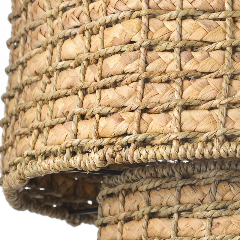 Luminaire suspendu en rotin 1 lumière Armenakis, H 12,59 po x l 15,74 po x P 15,74 po