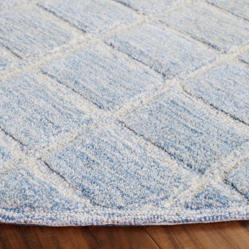 Genre Hand Woven Wool;Cotton Solid Color Rug, Round 6'