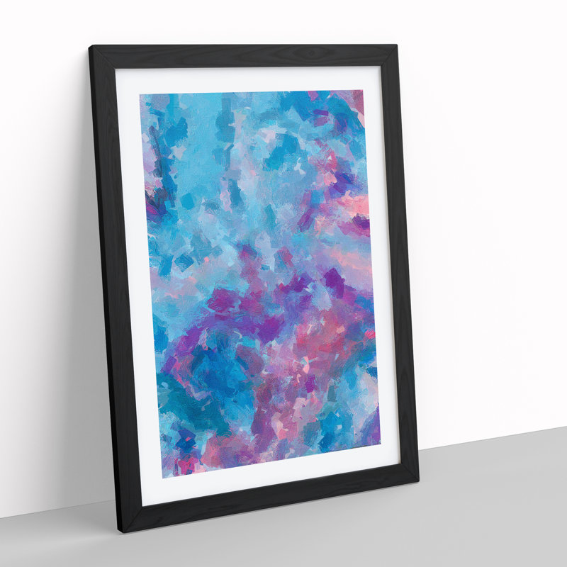 Geneva Abstract - Single Picture Frame Painting, Black, 64cm H x 46cm W x 2cm D