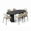 Ensemble de salle à manger ovale noir 79 "pour 6 personnes avec chaises rembourrées Theodore-131986628