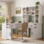 Bureau d'ordinateur en L 2 en 1 avec armoire de rangement, tiroirs, tablettes ouvertes et station de charge intégrée-1714406307