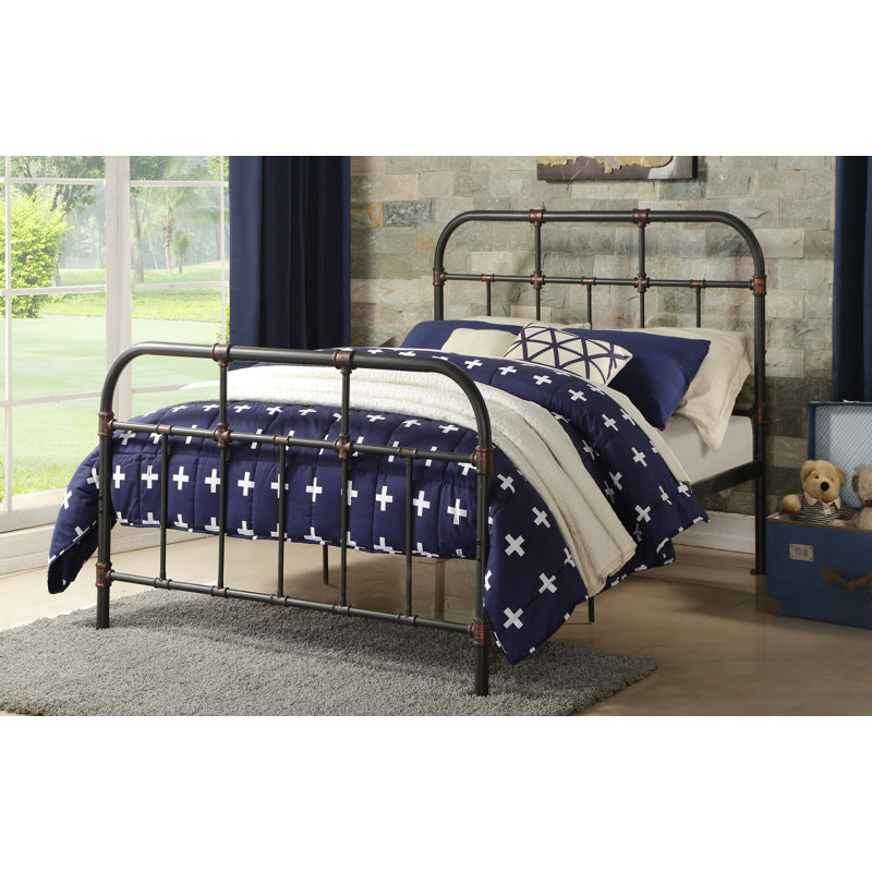 Gaines Metal Full Platform Bed, Sandy Grey