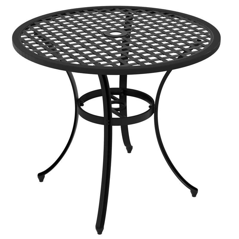 Abdon Round Outdoor Bistro Table With Umbrella Hole , 85cm W 85cm D