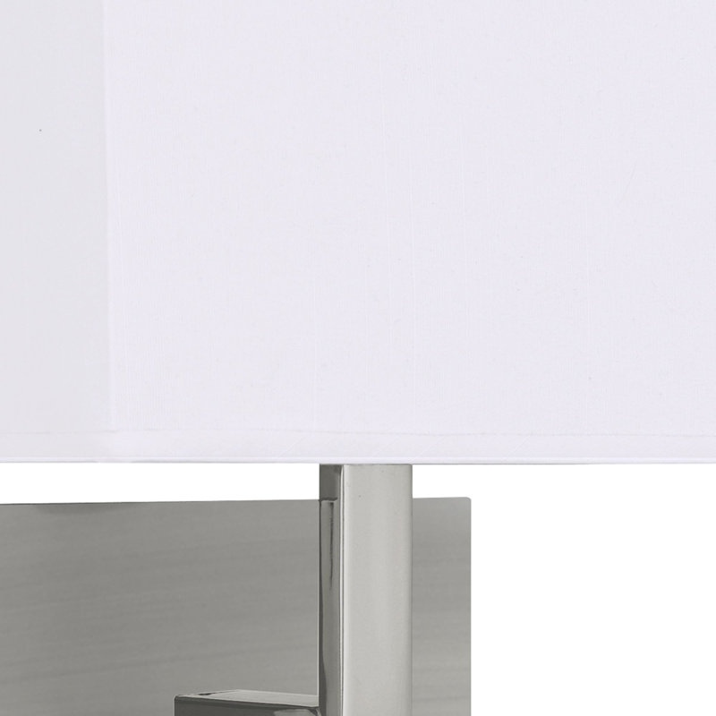 Branam Armed Sconce, Satin Silver, White