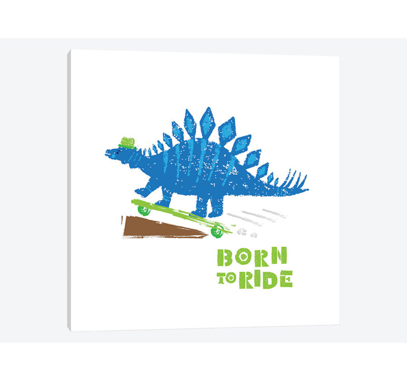 « dinos on the move ii », impression sur toile tendue, H 37 po x l 37 po x P 1,5 po, Toile tendue, Pas de tapis