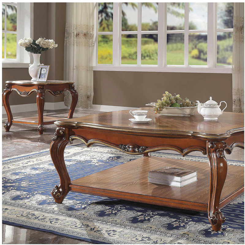 Table d'appoint en chêne miel avec base