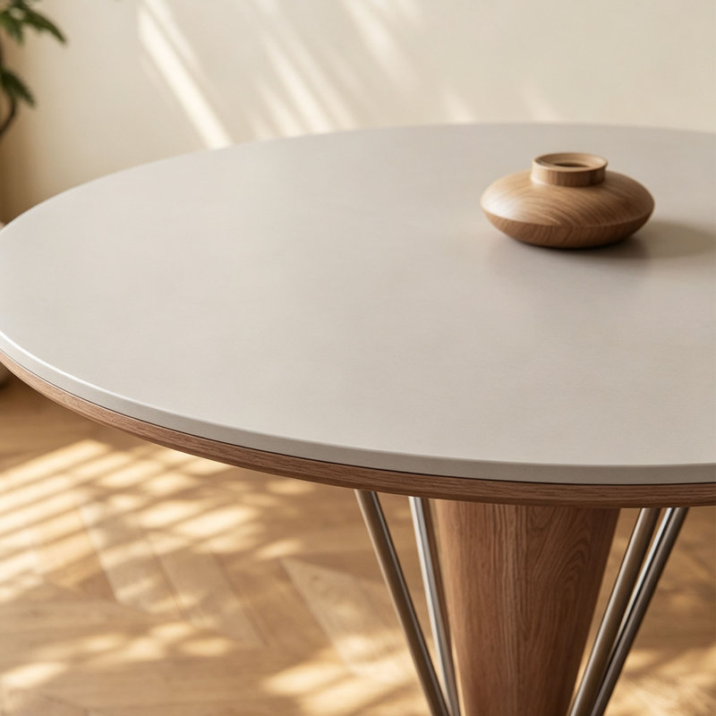 Table de salle à manger Mid-Century, H 29,5 po x l 51,2 po x P 51,2 po