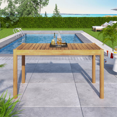 Scates Patio Acacia Wood Dining Table