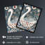 Cute Abstract Swan Floral Blue Painting Wall Art Print