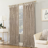 Fernandes Distressed Velvet Semi-Sheer Tab Top Curtain Panel