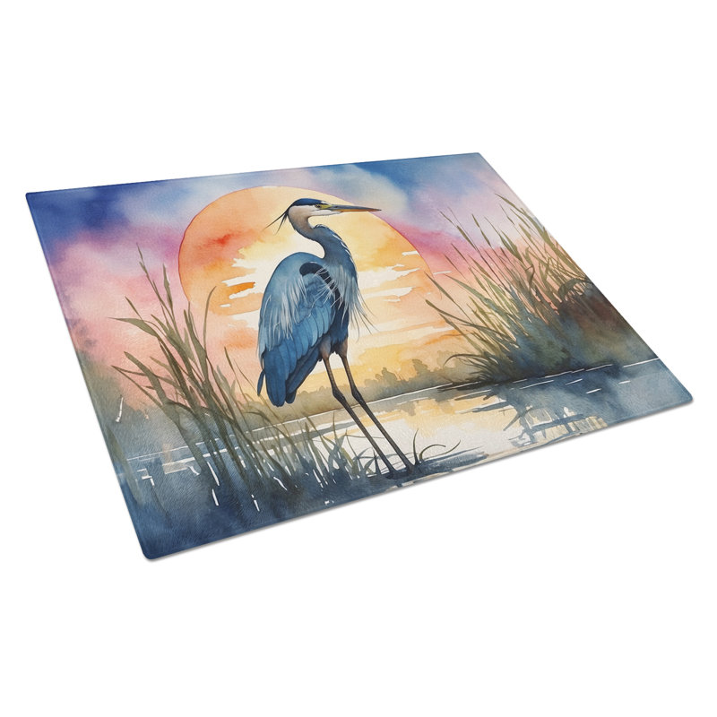 Planche à découper en verre Blue Heron