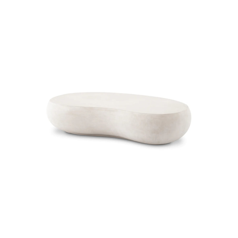 Prime Outdoor Free Form Coffee Table, Smooth Cream