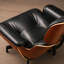 Méridienne et repose-pieds en cuir Mid-Century