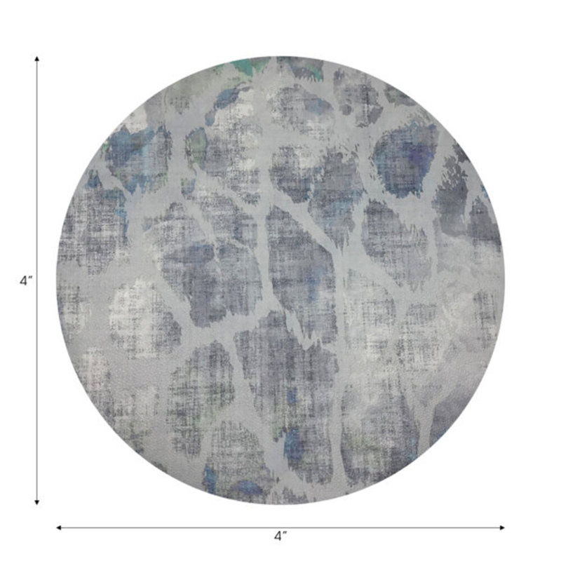 Sous-verres ronds en cuir girafe Opulence, Opulence