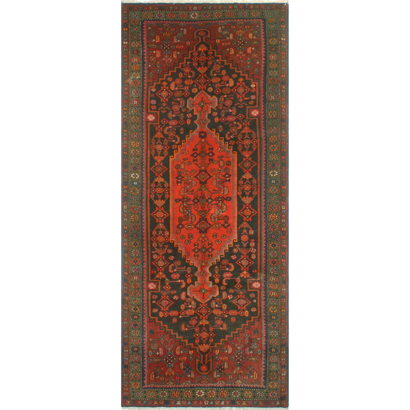 One-of-a-Kind 4' X 9'11" 1980s Runner Wool Area Rug in