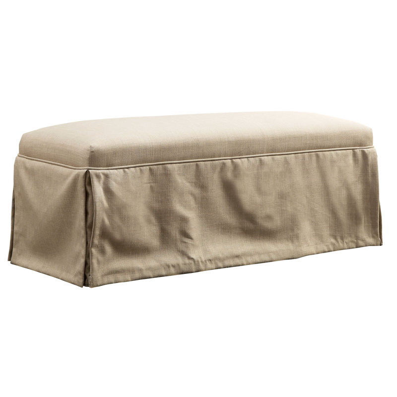 Aleeyah Polyester Upholstered Bench, Beige