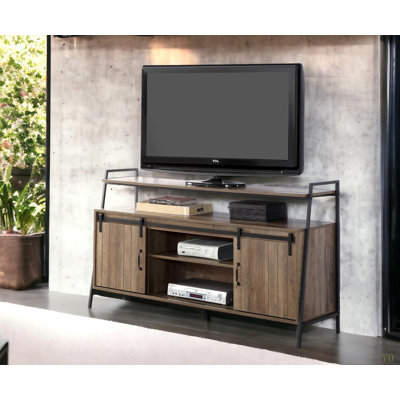 Rashawn Rustic Finish TV Stand, Durable & Space-Saving Design, Elegant Decor For Living Room & Bedroom